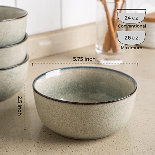 Amorarc Cereal Bowls Set Of 6 For Kitchen, 26Oz Stoneware Soup Bowls Set For Cereal Soup thumb #1