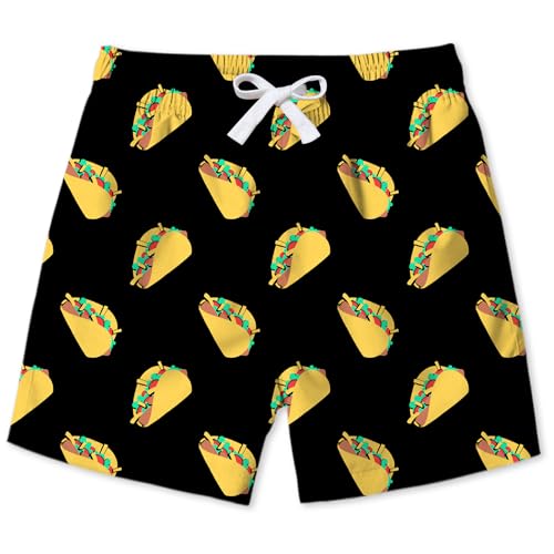 uideazone �{�[�C�Y �X�C���g�����N�X 3D �t�@�j�[�v�����g �T�[�t�B���{�[�h�V���[�c ���� UPF 50+ ���� �r�[�`�E�F�A ���b�V�����n�t�� 2-12T, Taco1, 8-10 Years