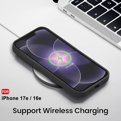 Image of TheGiftKart for iPhone 16e / iPhone 17e Case, Liquid Silicone Back Cover, Soft Micro-Fibre Lining Inside, Raised Edges for Camera & Screen Protection, Shockproof Back Cover Case (Silicone, Black)