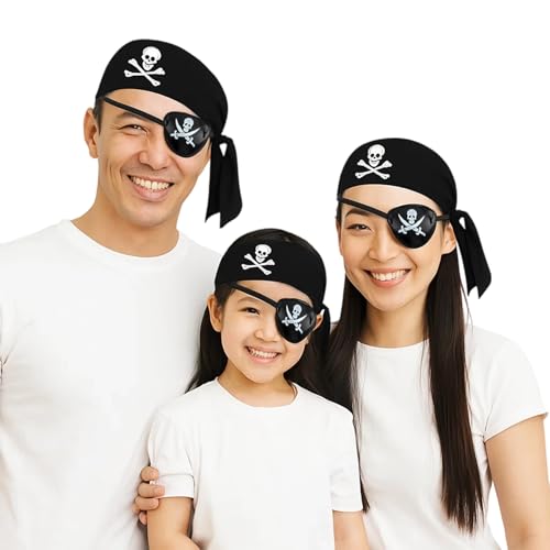 [KEKVE] 海賊 コスプレ ハロウィン 海賊 衣装2点セット（頭巾+眼帯） 大人向衣装 パーティー イベント ハロウィーンロールプレイ ハロウィーンパーティーに適しています