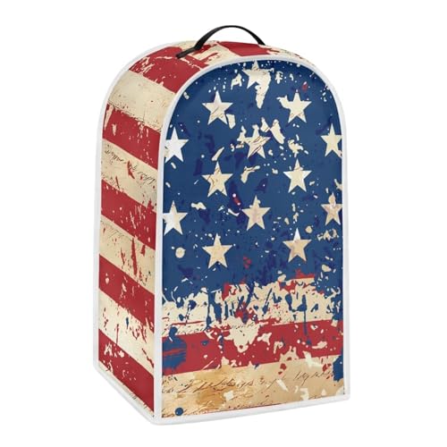 Image of Talayituse Star American Flag Print Blender Dust Cover, 4th of July Fingerprint Protection Cover for Stand Mixer or Coffee Machine, Home Kitchen Appliance Covers for Stain Dust Resistant Supplies