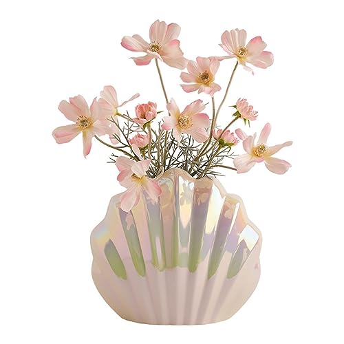 花瓶 フラワーベース かいがら形 貝殻 セラミック 花器 一輪挿し 北欧 おしゃれ モダン 花瓶 インテリア ins 飾り 陶器 つや光沢 花器 結婚式 ギフト キッチン リビングルーム カラフル one size
