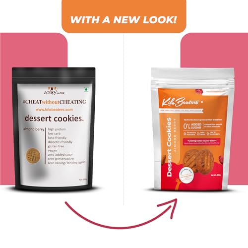 KILOBEATERS Keto Friendly Almond Berry Dessert Cookies Biscuits Snacks