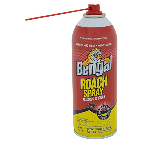 Bengal Roach Spray, Odorless Stain-Free Dry Spray, 9 Oz. Aerosol Can #TOP1