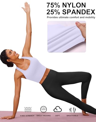 Image of PINSPARK Sports Bra Longline Racerback Tank Tops for Women Padded Workout Yoga Top