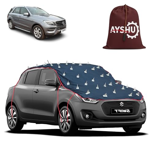 Image of AYSHU Water-Resistant Spike Car Cover for Mercedes Benz M Class ML 250 CDI - Protects from Dogs, Monkeys, Dust, Sunlight & UV - Full Roof Universal Fit