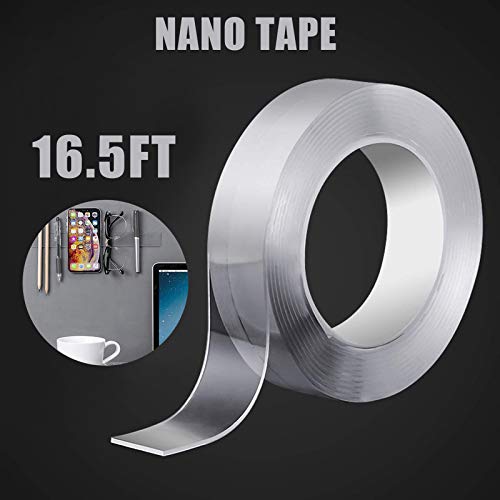 Double Sided Tape for Walls - Heavy Duty Mounting Tape - Adhesive, Washable and Reusable - Wall Tape for Picture Photo Carpet Decoration - Poster Tape Roll 16.5ft