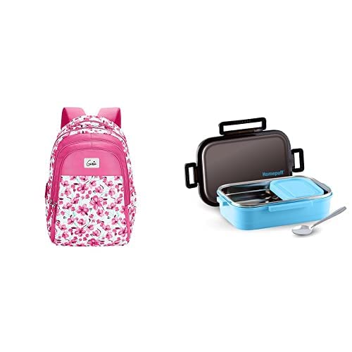 Buy GENIE Camellia School Bag for Girls, 17 inch Backpack for Women, 3 compartments with Home