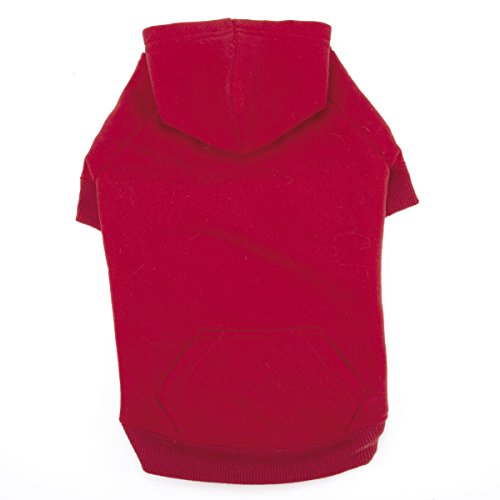 Casual Canine Cotton Basic Dog Hoodie, Medium, 16-Inch, Red - //coolthings.us