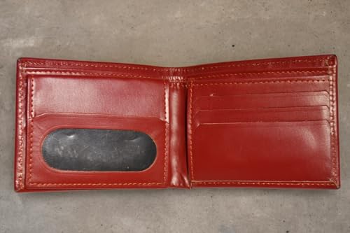 Generic Leather Bi-Fold Wallet, Premium Craftsmanship, Fully Embossed Maroon/Burgandy Genuine Leather, Versatile Design, Multiple Colors (Maroon/Burgandy)4