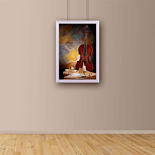 Image of ArtzFolio Antique Music Tabletop Painting White Frame 8 x 11.3 inch (20 x 29 cms)