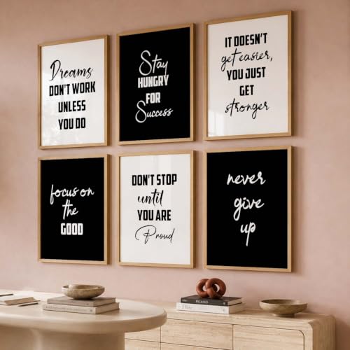 Image of kotart Motivational Quote - Painting for Living Room Bedroom Office Wall hanging frames | Paintings with Frame Home Decoration Set of 6 Multicolo (14X20 Inch, B)