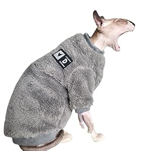 Warm Pet Sweater Sphynx Cat Clothes Fashion Soft Cat Apparel Comfort Thickened Winter Sphinx Hairless Cat Clothes (L)