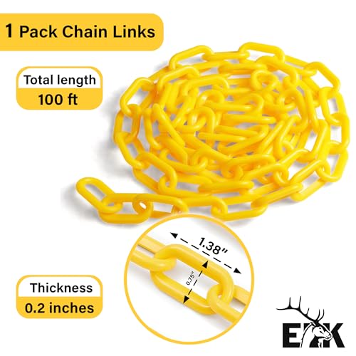 Elk PLASTIC-CHAINLINKS Weatherproof Yellow Plastic Safety Barrier Chain Link thumb #3