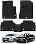 KUST Custom Fit Floor Mats for 2021-2023 KIA K5 (Only FWD Models)/2020-2023 Hyundai Sonata Accessories All Weather Floor Mat Liners 1st and 2nd Row Liners Black TPE