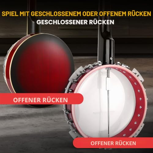 Pyle Banjolele- 5 Saiten, Banjo Kit Instrument, Banjolele Set Inkl. digitalem Stimmgerät, Saiten, Plektren, Gurt, Gig Bag & Werkzeugset, Musikinstrument für Folk, Country & Bluegrass, 99cm