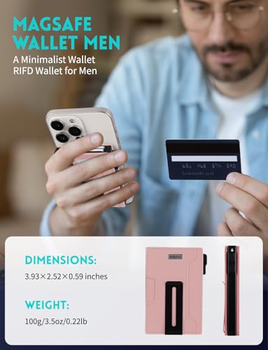 Image of Ridge Wallets for Men,Magsafe Wallet with money clip,Pop up wallet | Magnetic Wallet for iPhone 17 /16 /15 /14 /13 Series,Phone wallet Holds 8 Cards & Bills,Ridge Wallet for Fathers day gift ideas