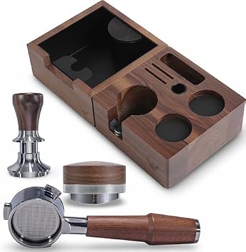 54mm Breville Espresso Machine Accessories Kit Bottomless Portafilter, Calibrated Tamper, Coffee Distributor, Knock Box and Tamping Station