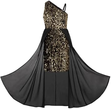 GRACE KARIN Girls Black Gold Sequin Dress Size 10 One Sleeve Sparkly Prom  Birthday Party Dresses: Buy Online at Best Price in UAE - Amazon.ae