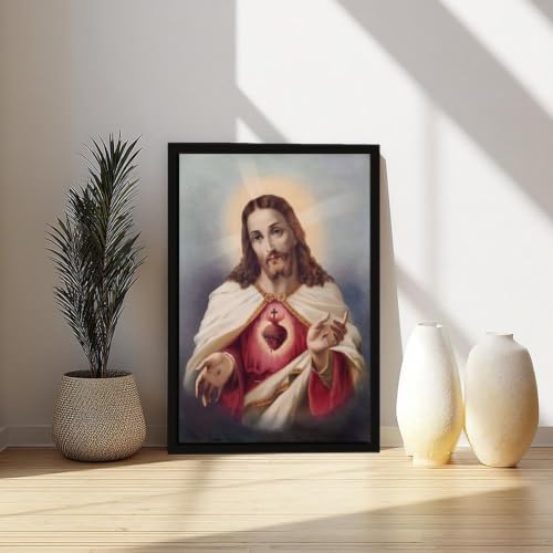 Toile Sacré-Cœur de Jésus pour briser la monotonie d'un mur blanc
