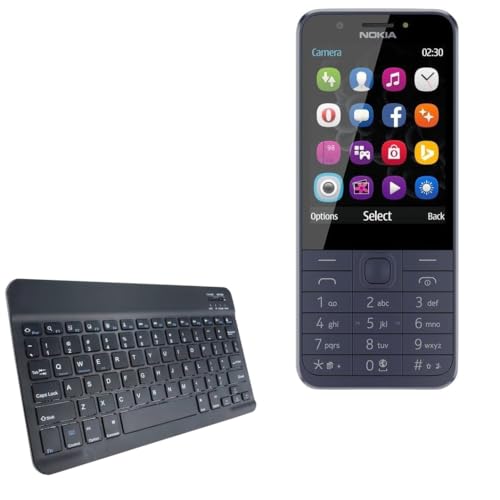 BoxWave Keyboard Compatible with Nokia 230 Dual SIM - SlimKeys Bluetooth Keyboard, Portable Thin with Chiclet-Style Keys - Jet Black