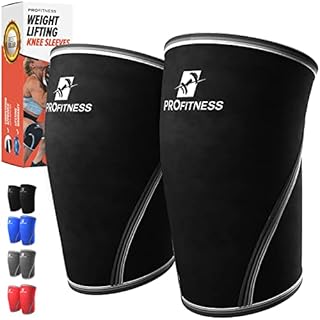 ProFitness knee sleeves weightlifting men knee sleeves for weightlifting for men weightlifting knee sleeves for men compression sleeve for knee knee compression sleeve squat (Black, Large)