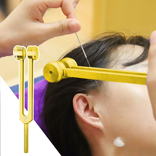 Tuning Fork Set 128Hz 256Hz 512Hz with Reflex Hammer, Gold Aluminum Alloy Tuning Forks for Sound Therapy, Meditation & Yoga, 3 PCS - Thumbnail 5