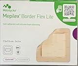 Mölnlycke, Mepilex Border Flex Lite 7,5 x 7,5 cm, pansement auto adhésif en mousse de silicone souple
