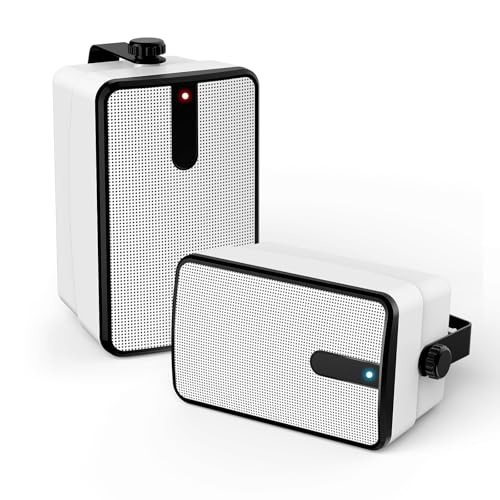 YVU Outdoor Bluetooth Speaker 250W Wireless Sync Up to 100 Speakers Indoor/Outdoor Sound System for Patio Porch Gazebo Garage (2 PCS)