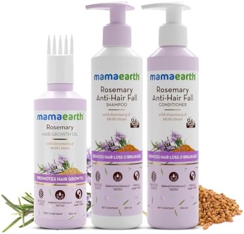 Mamaearth Rosemary Hair Fall Control Kit | Gives up to 94% Stronger Hair | Up to 93% Less Hair Fall | Made Safe Certified | For Men & Women | 650 ml