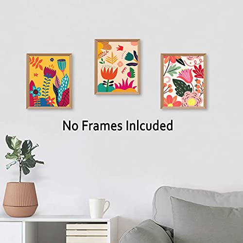 Mooxo Abstract Flower Market Colorful Aesthetic Posters Canvas Wall Art Prints For Preppy Room Decor, Flowers Bedroom College Dorm Gallery Set, Set Of 6-(8 Inch X10 Unframed) #TOP4