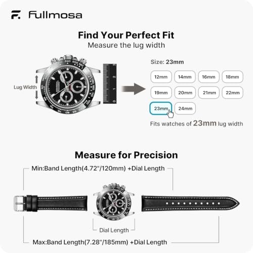 Image of Fullmosa 23mm Quick Release Leather Watch Band