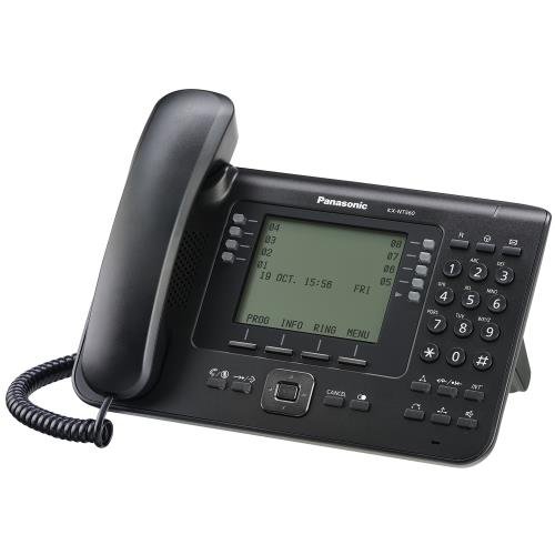 Teléfono Panasonic KX-NT560-B con pantalla LCD retroiluminada miniatura 1