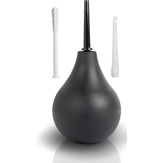 FUCHSI Klistier mit 3 verschiedenen Aufsätzen | Anal-Spülung aus medizinischem Silikon - hygienisch und BPA-frei | Einlauf mit 225ml | optimale Darmreinigung natürliches Abführmittel | Darmeinlauf