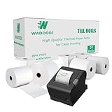 80 x 70mm x 12.7mm Thermal Paper Till Receipt Rolls for EPOS Printer, POS Terminal, Cash Register (20)