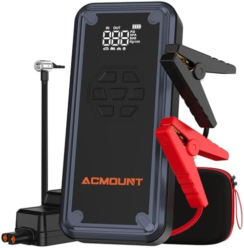 Acmount Car Battery Jump Starter 7000A, Air Compressor 150 PSI Ca...