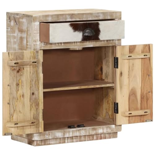 NQJIBUE Aparador de jardín en casa, 60 x 30 x 75 cm, madera maciza de mango