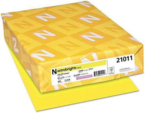 Bright Color Paper, Neenah Astrobrights®, Letter Paper Size, 24 Lb, FSC Certified®, Lift-Off Lemon, Ream Of 500 Sheets image 4