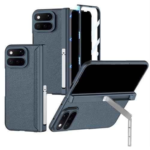 TRIPLE RIVER�EFor Pixel 11 Pro Fold �P�[�X �ϏՌ� �J�o�[ �����K���X+PU���U�[+�O�ʋ����K���X �V���v�� For �s�N�Z��11 �v�� �t�H�[���h(�O���[��)