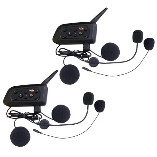 Intercom Moto Bluetooth pour Communiquer à Deux sur Route et Sentiers Cross QSPORTPEAK V6 Plus
