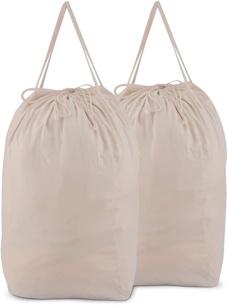 MCleanPin Washable Cotton Laundry Bags with Handles