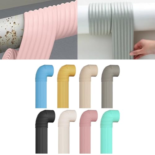 Cinta aislante térmica anticongelante para tira de 2 m, ideal para acondicionamiento de invierno, compuesto por tuberías más espuma de aire x tubo de agua al aire libre de 8 cm (beige)