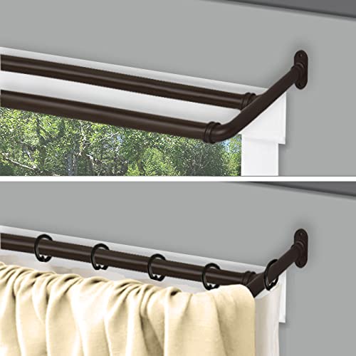 5/8 inch Double Blackout Curtain Rod 28-48 inch - Cocoa