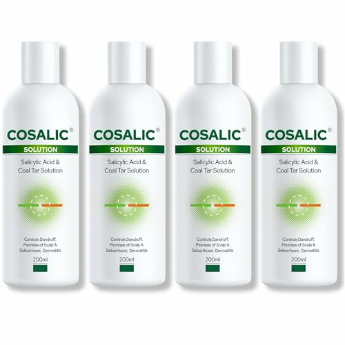 Image of Salve Cosalic Anti-Dandruff Shampoo - 200ml (Pack of 4) with Coal Tar & Salicylic Acid Shampoo | Gentle Scalp Care for Dry, Itchy, Flaky Scalp