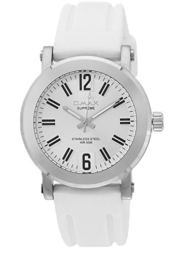 OMAX Silicone Analog White Dial Mens Women Watch (White Dial Stainless Steel Silver Case White Silicone Strap-SS212) (B01N06YKW4) Amazon Price History, Amazon Price Tracker