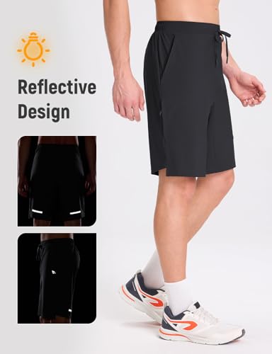 baleaf Men's Athletic Running Shorts 9 Inch Quick Dry Workout Zipper Pocket for Gym Basketball2