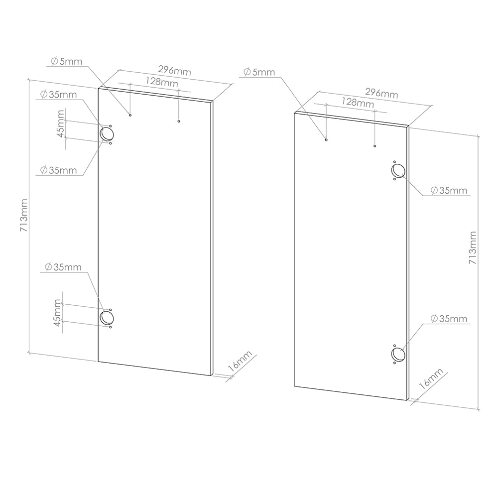 Vicco Frontale cucina R-Line, Rosso lucido, 59.2 x 71.3 cm frontale del mobile per mobile base, adatto per armadi da cucina R-Line per un montaggio semplice