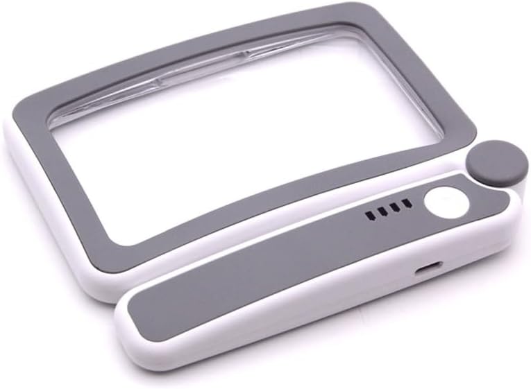 Rectangular Magnifying Glass with LED Light Foldable Magnifier Dimming Modes for Books Pages