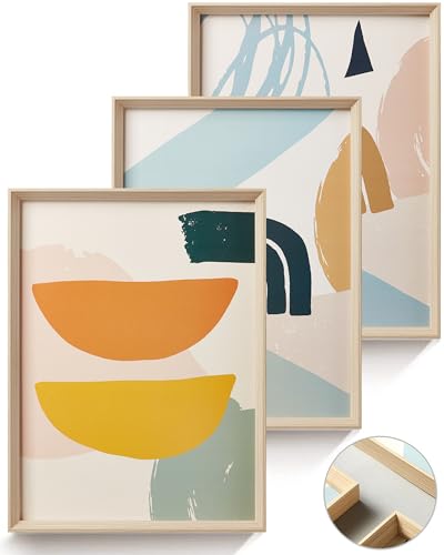 HesenDot 12x16IN Framed Boho Wall Art for Bedroom Set of 3