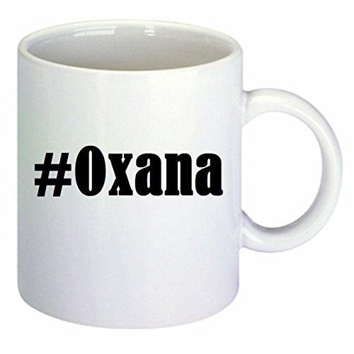 Kaffeetasse #Oxana Hashtag Raute Keramik Höhe 9,5cm ? 8cm in Weiß